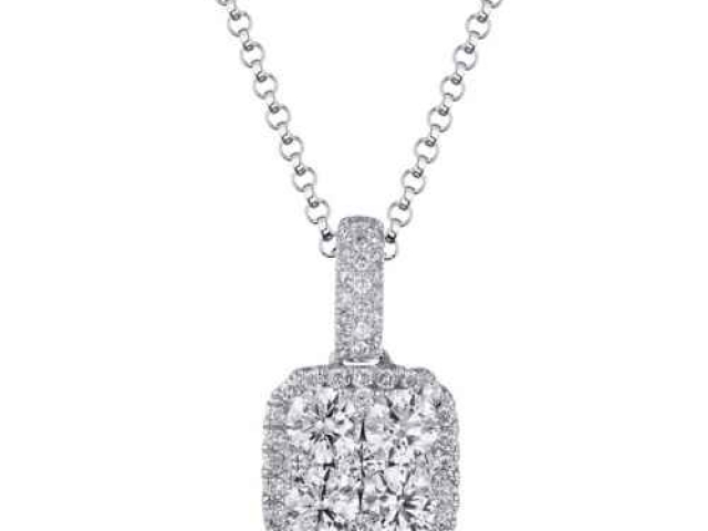 Diamond pendant, Cluster Diamond pendant,