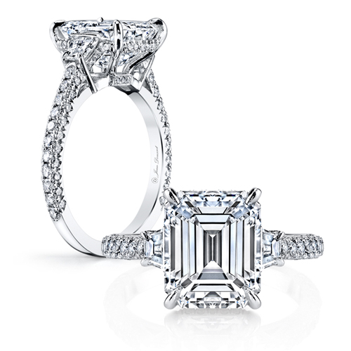 Diamond Solitaire Engagement ring emerald cut diamond