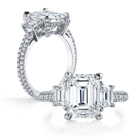 Diamond Solitaire Engagement ring emerald cut diamond