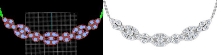 fancy custom white diamond, yellow diamond art deco, modern necklaces